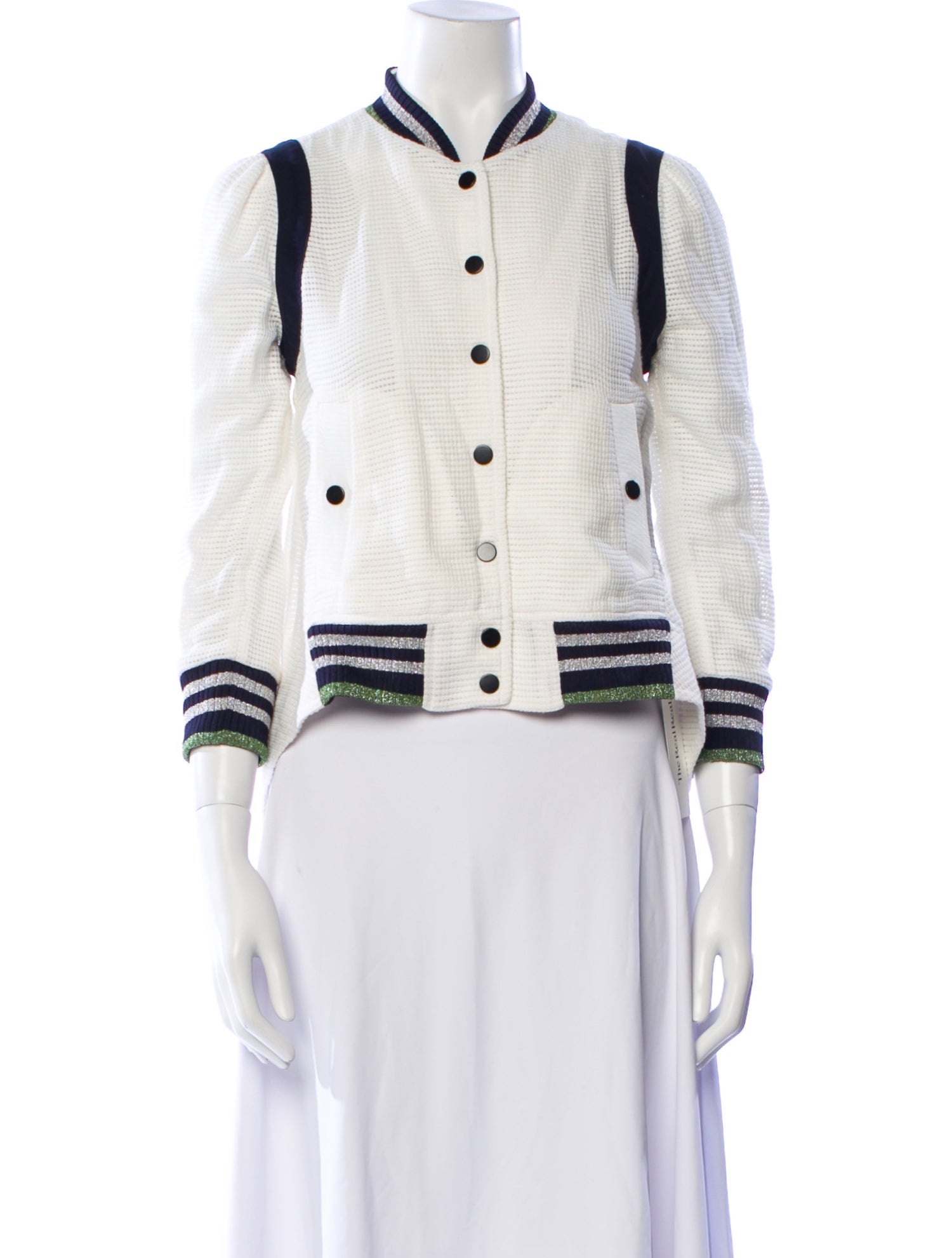 Veronica Beard Striped Bomber Jacket