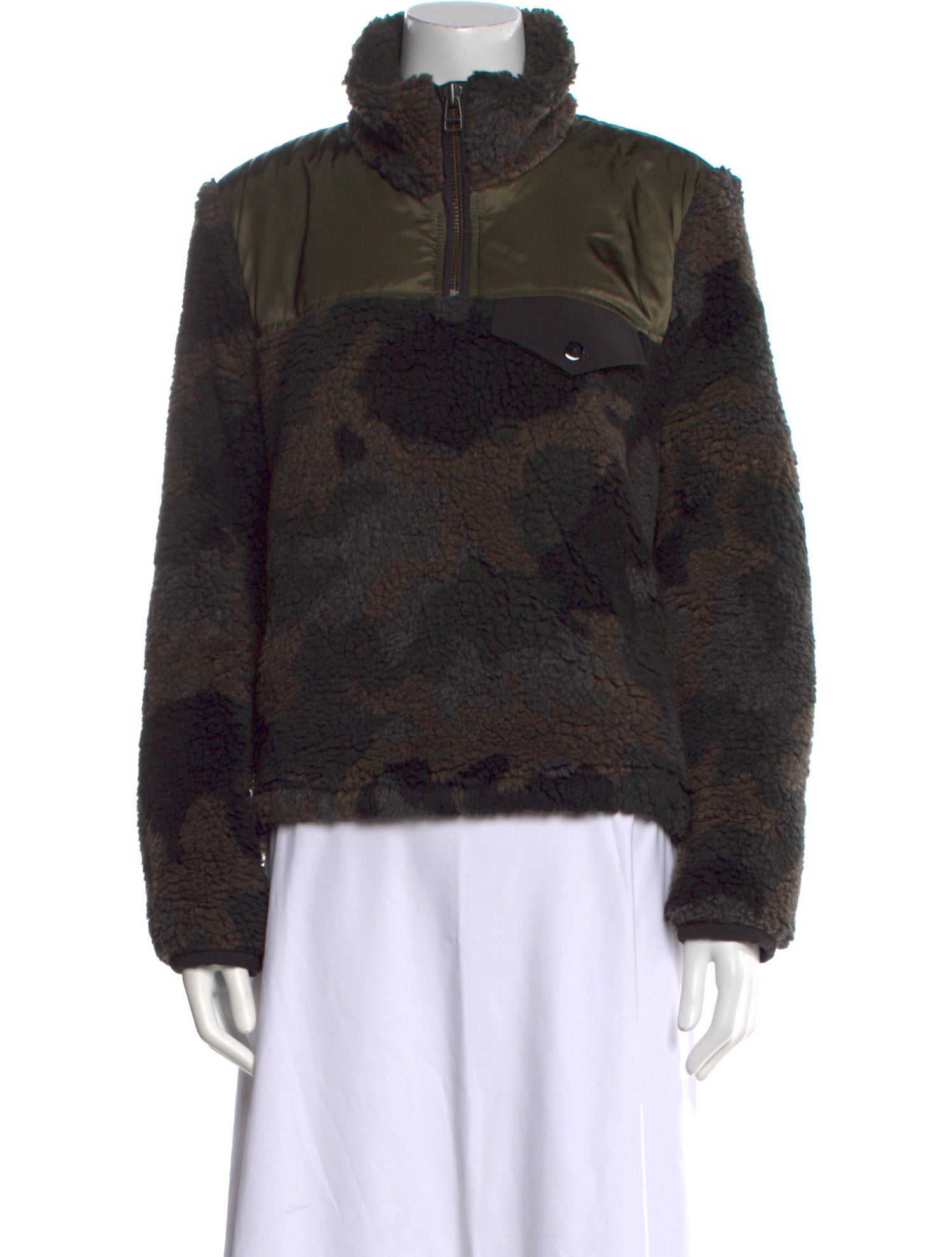 Veronica Beard Mock Neck Long Sleeve Sweatshirt