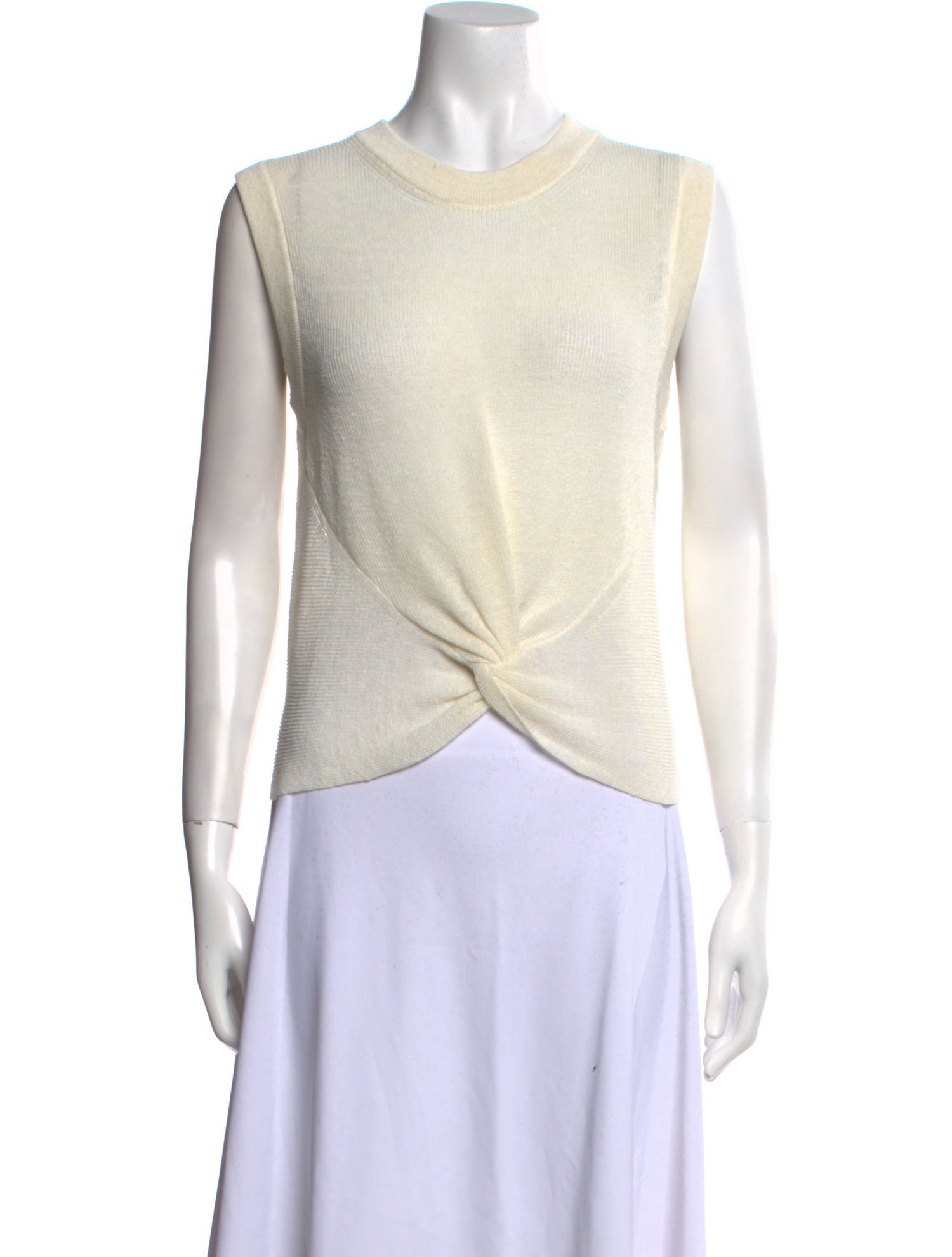 Veronica Beard Linen Crew Neck Top