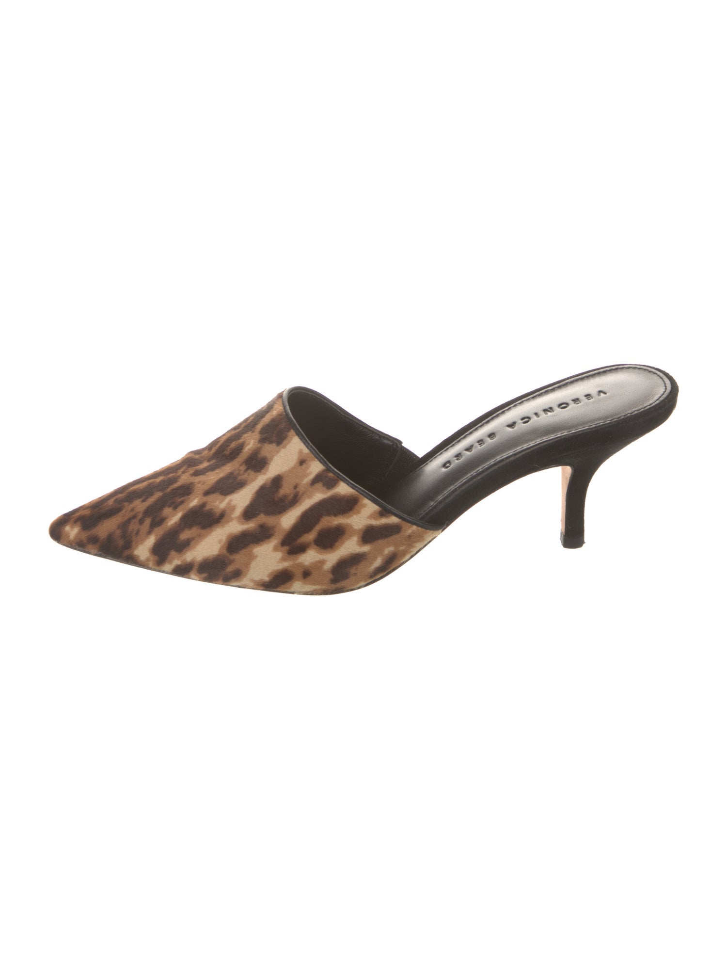 Veronica Beard Ponyhair Animal Print Mules