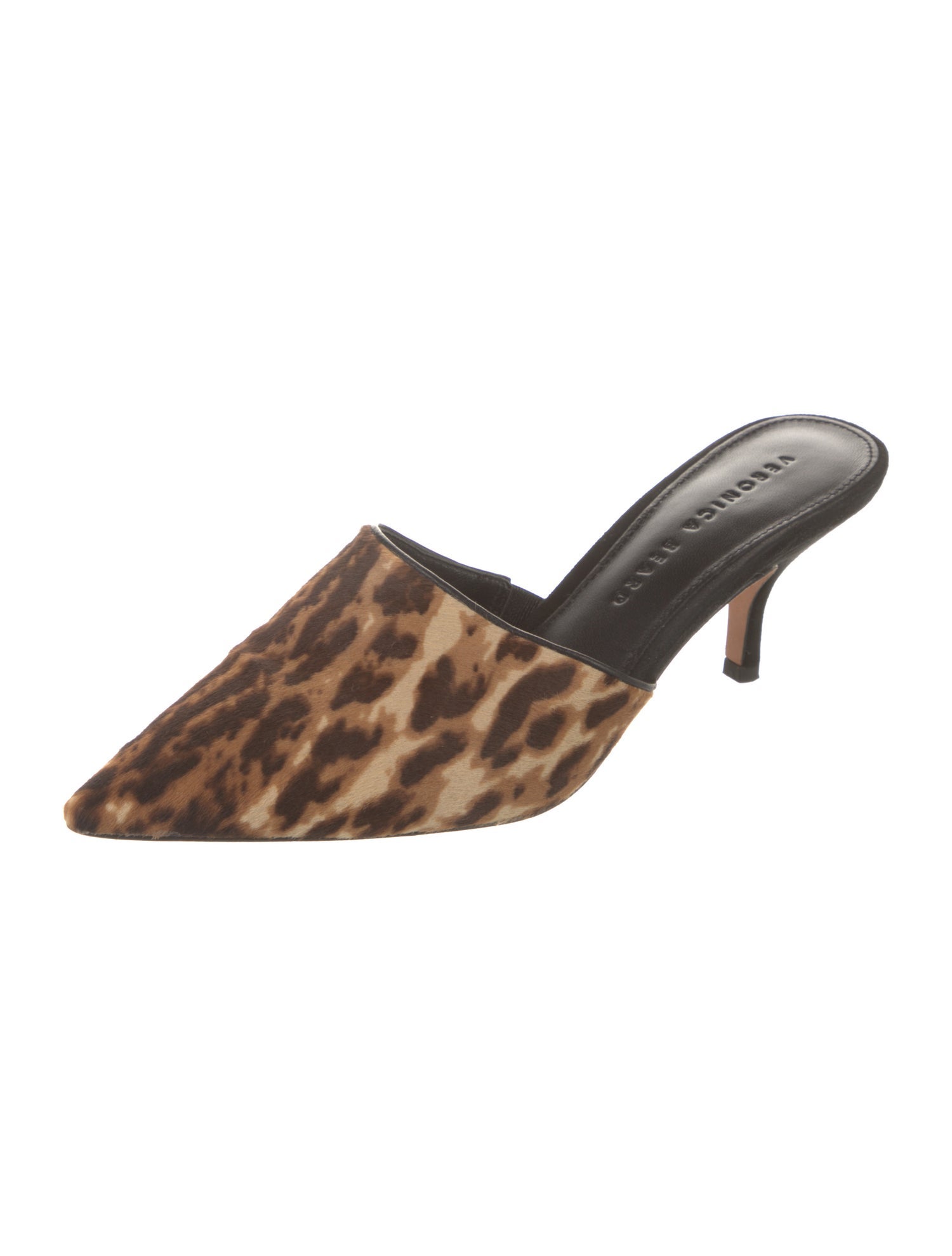 Veronica Beard Ponyhair Animal Print Mules