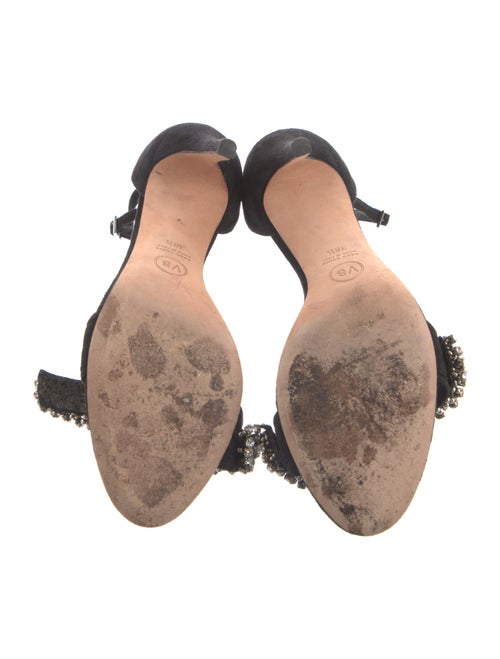 Veronica Beard Suede Crystal Embellishments Sandals