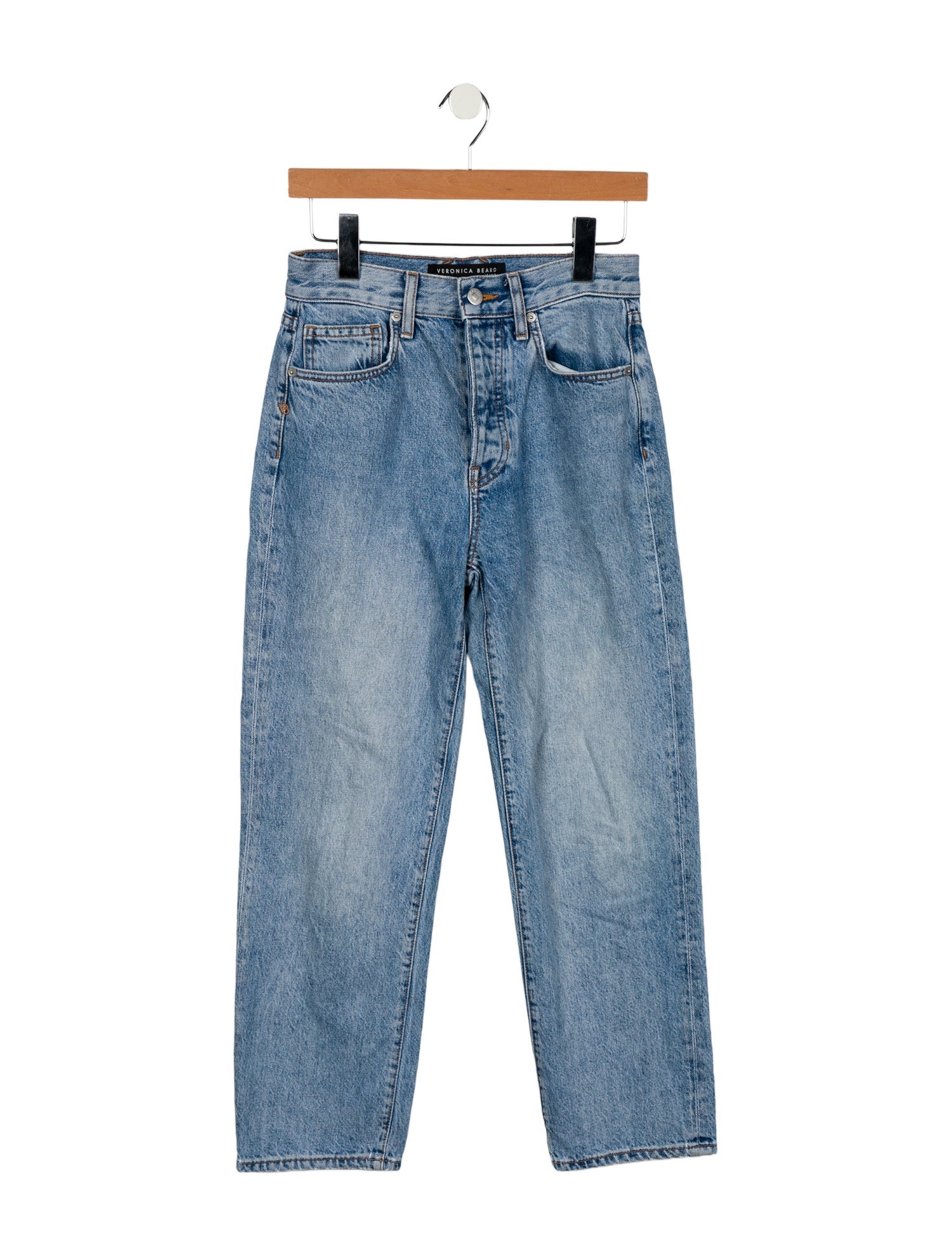 Veronica Beard Mid-Rise Straight Leg Jeans