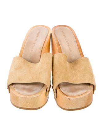 Veronica Beard Suede Studded Accents Slides