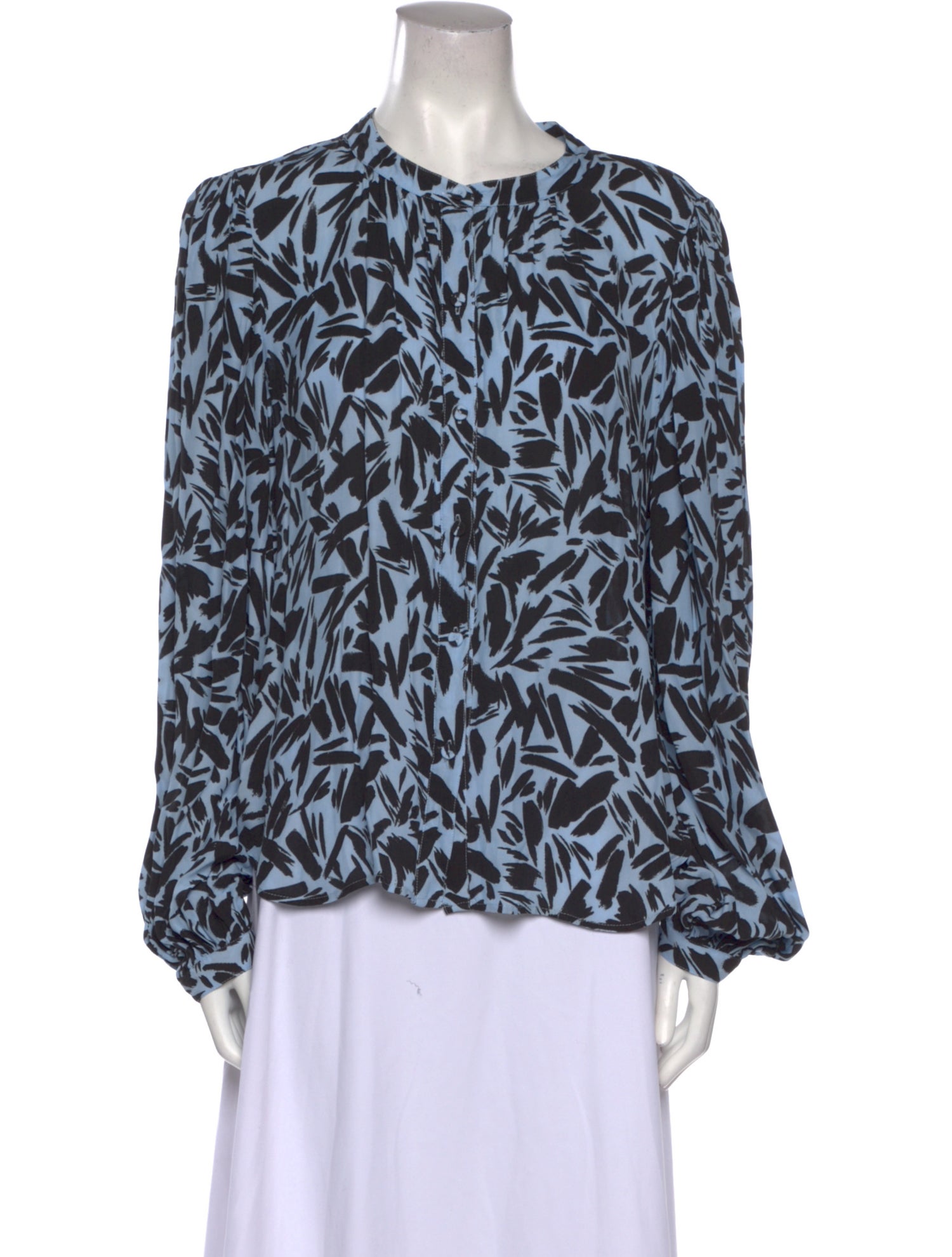 Veronica Beard Printed Crew Neck Blouse