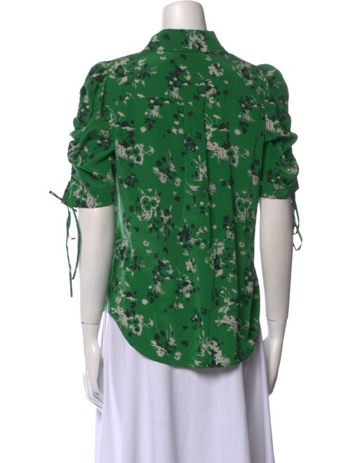 Veronica Beard Silk Floral Print Button-Up Top