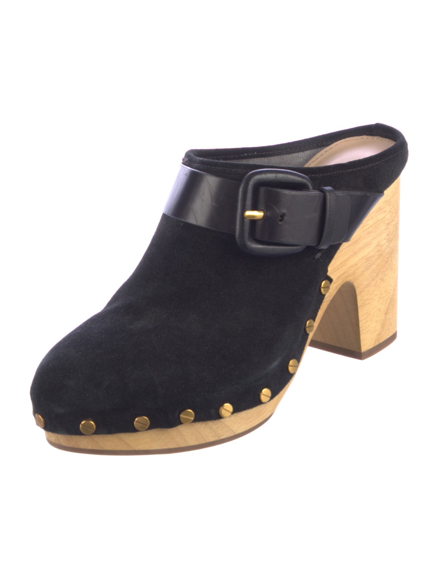 Veronica Beard Suede Studded Accents Mules