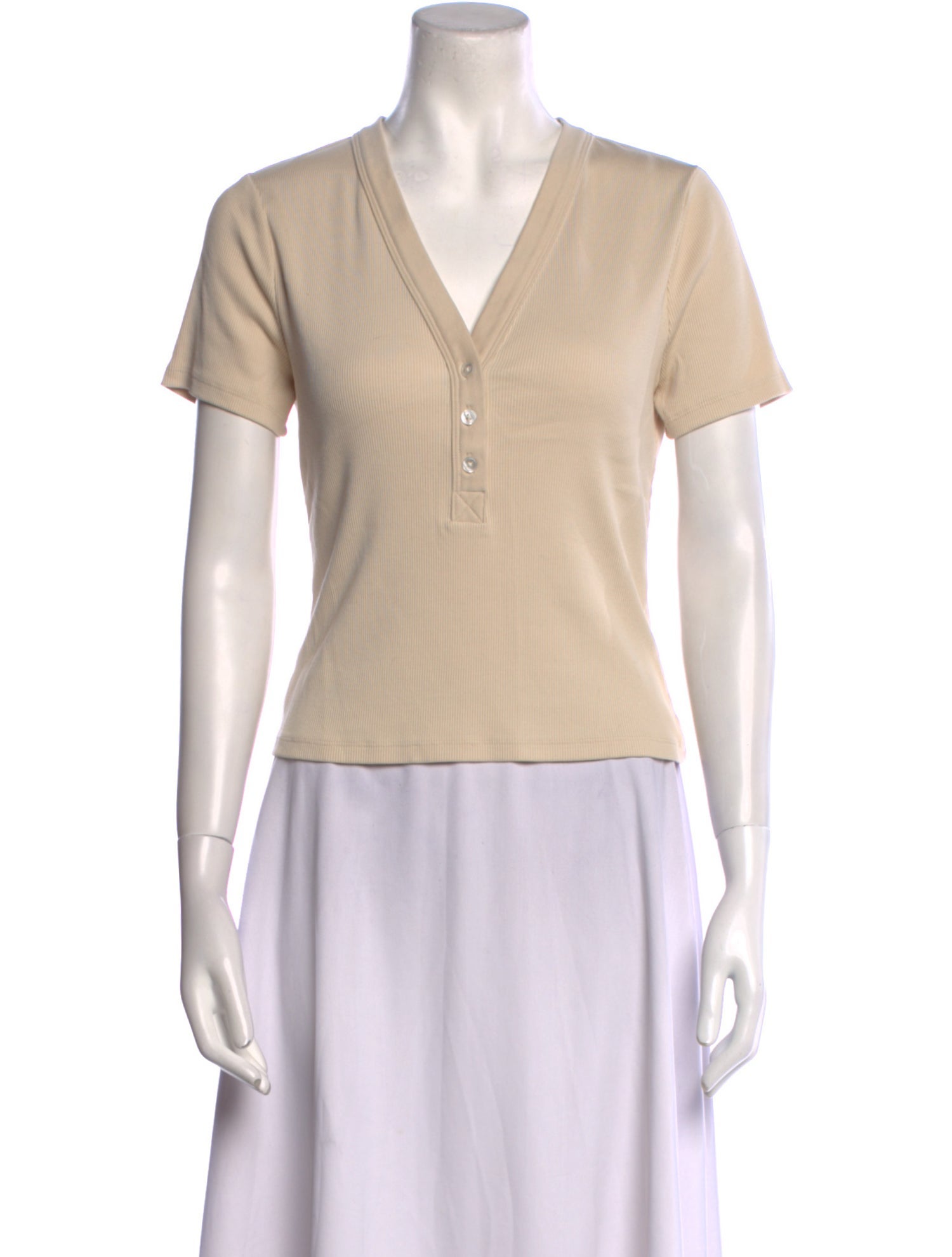 Veronica Beard V-Neck Short Sleeve Polo