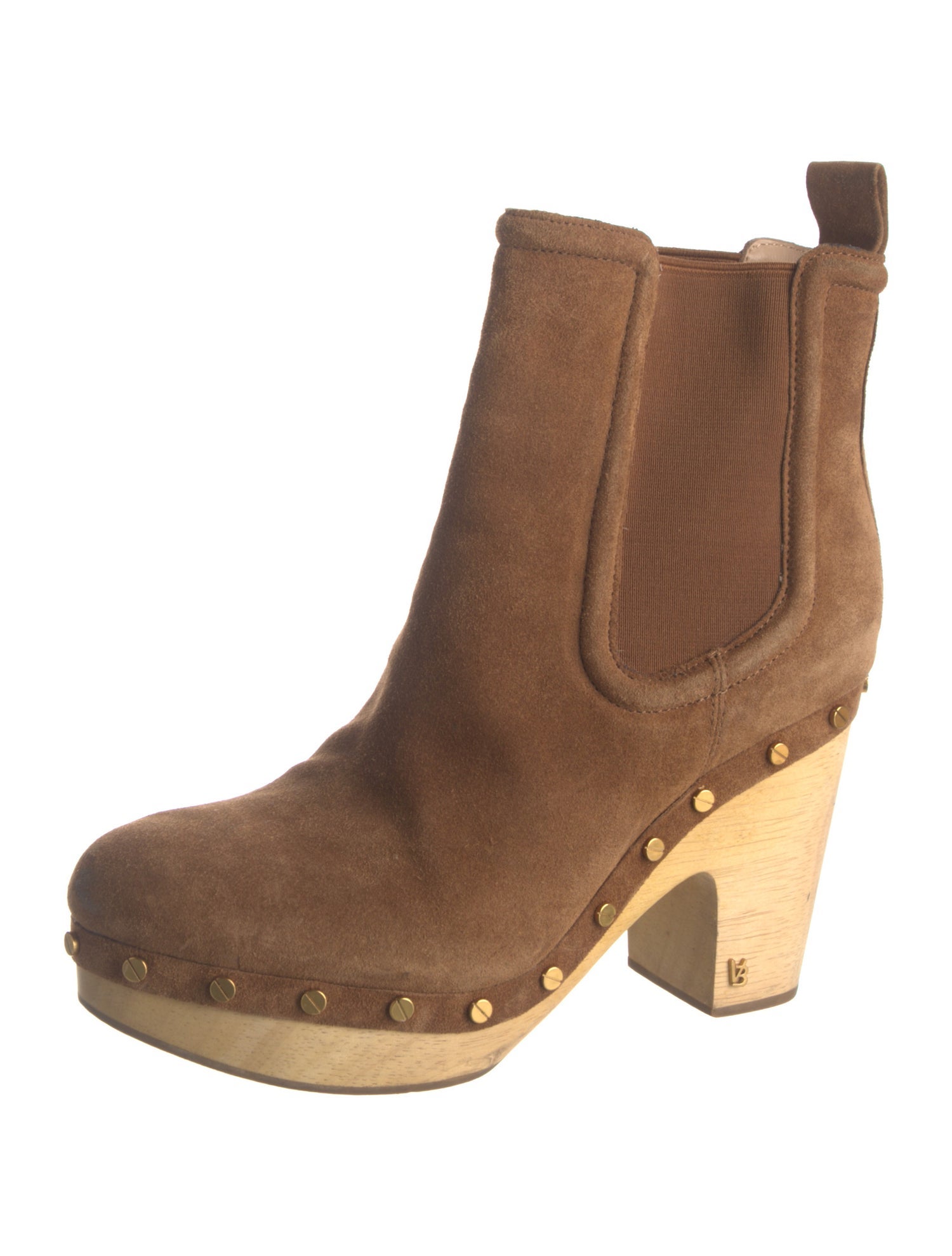 Veronica Beard Suede Studded Accents Chelsea Boots