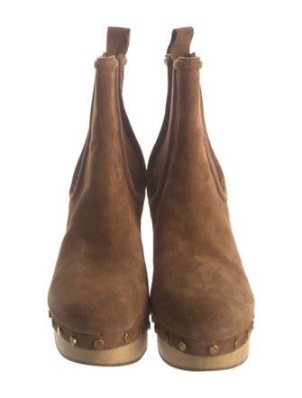 Veronica Beard Suede Studded Accents Chelsea Boots