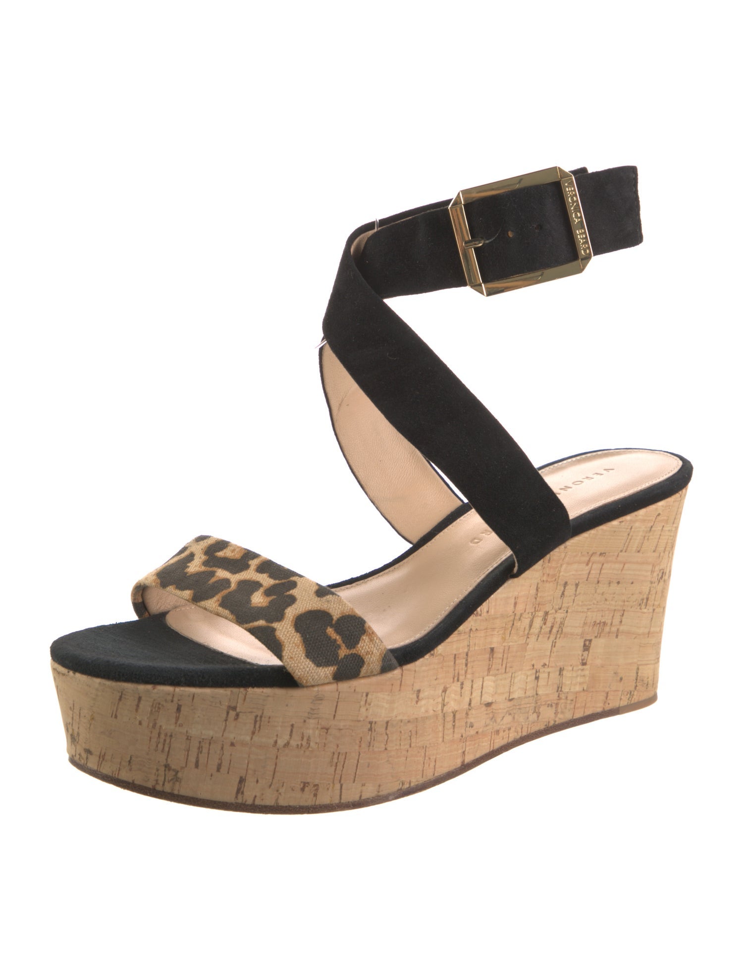 Veronica Beard Suede Animal Print Sandals