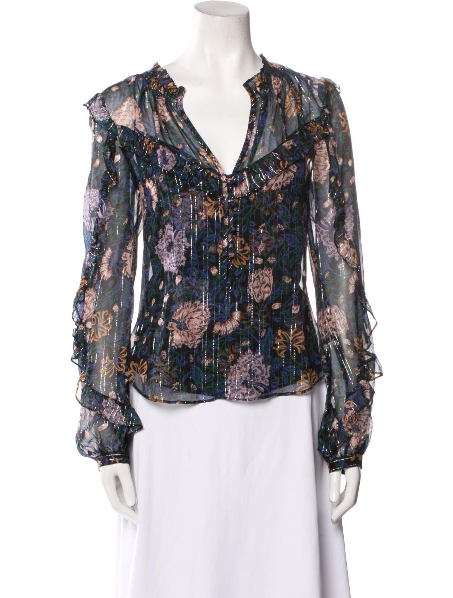 Veronica Beard Silk Floral Print Blouse w/ Tags