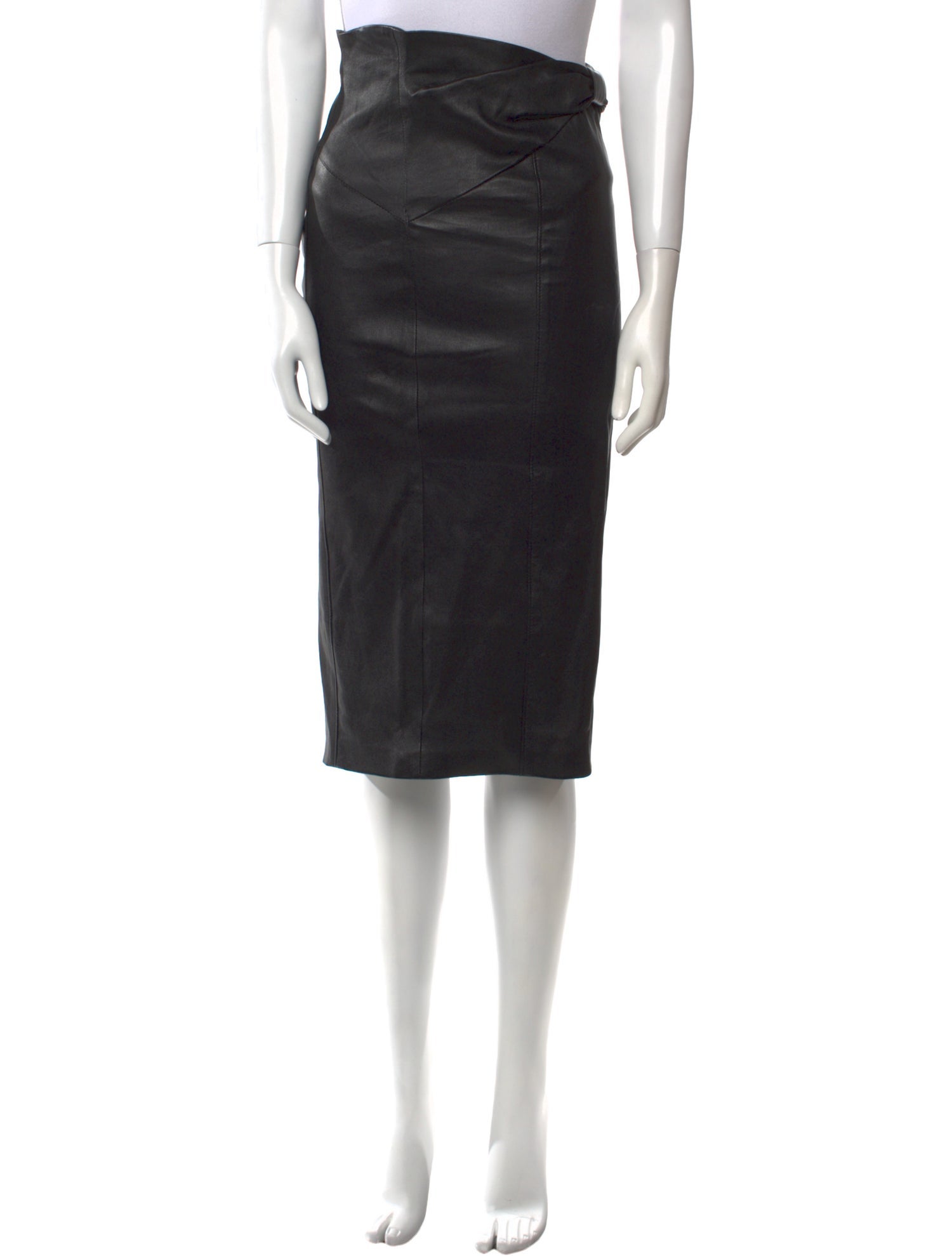 Veronica Beard Leather Knee-Length Skirt