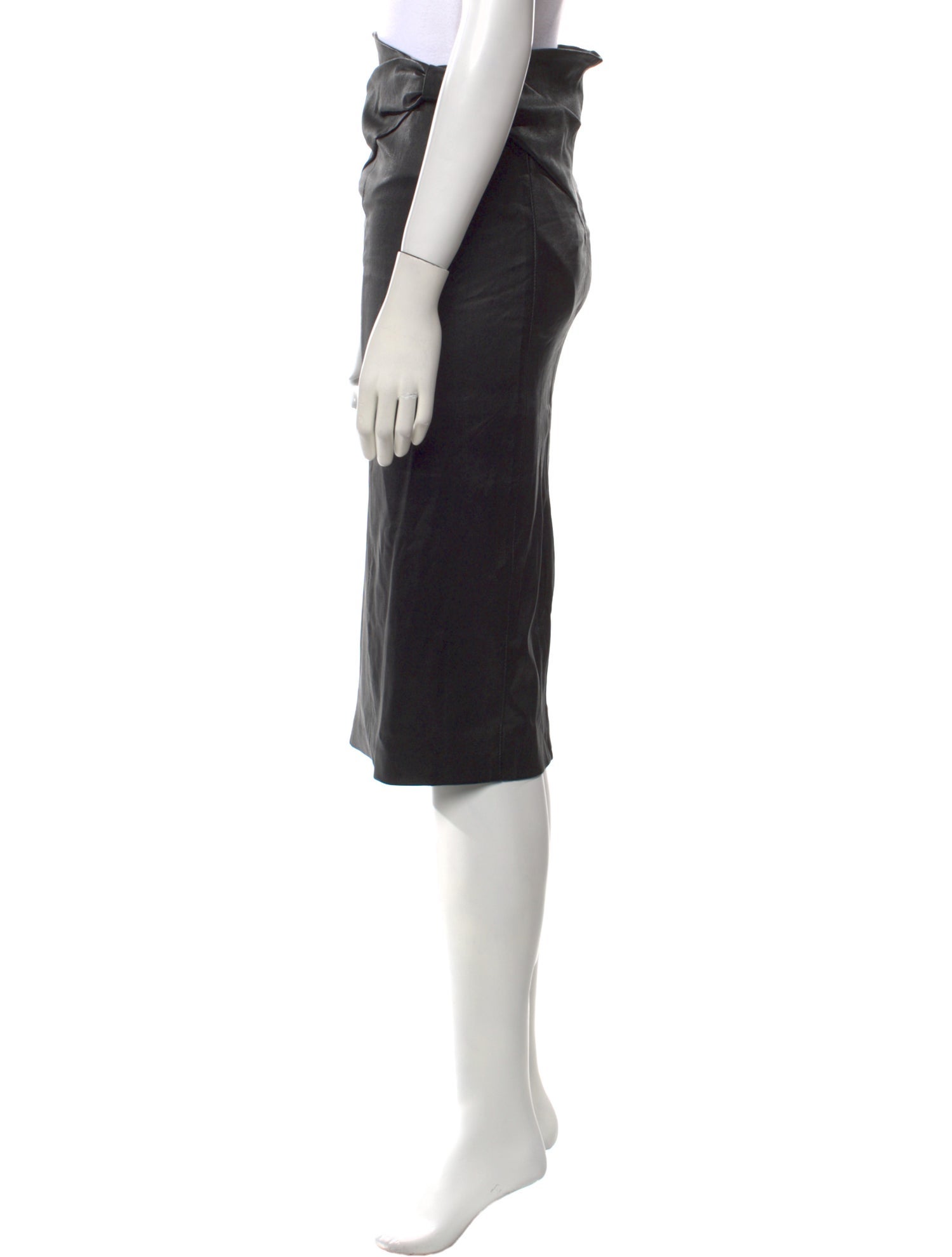 Veronica Beard Leather Knee-Length Skirt