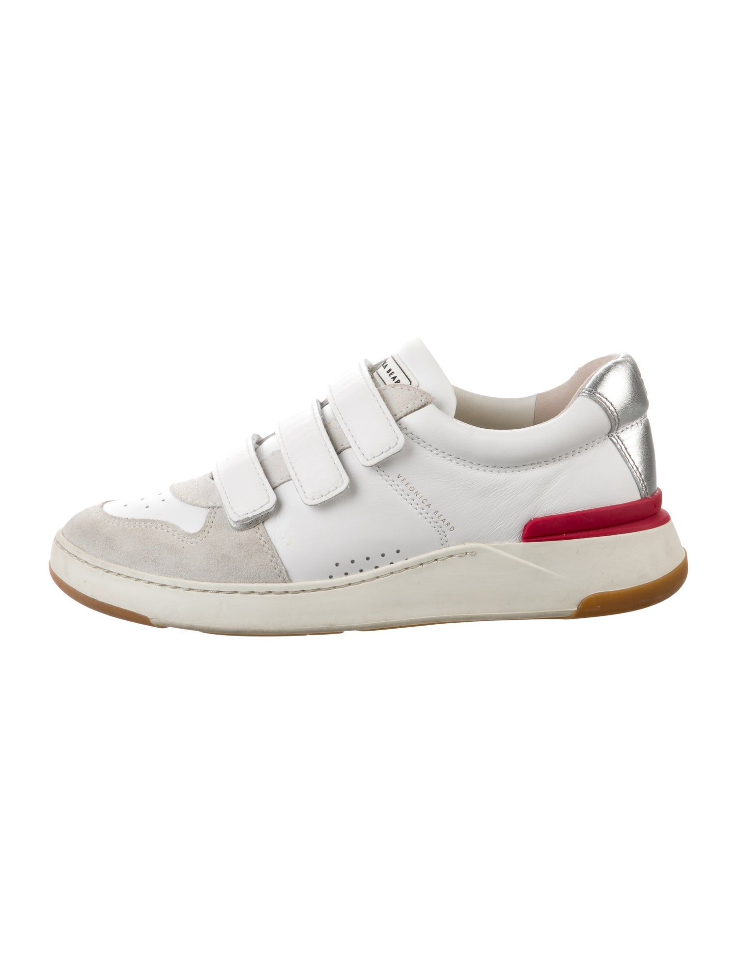 Veronica Beard Leather Colorblock Pattern Sneakers