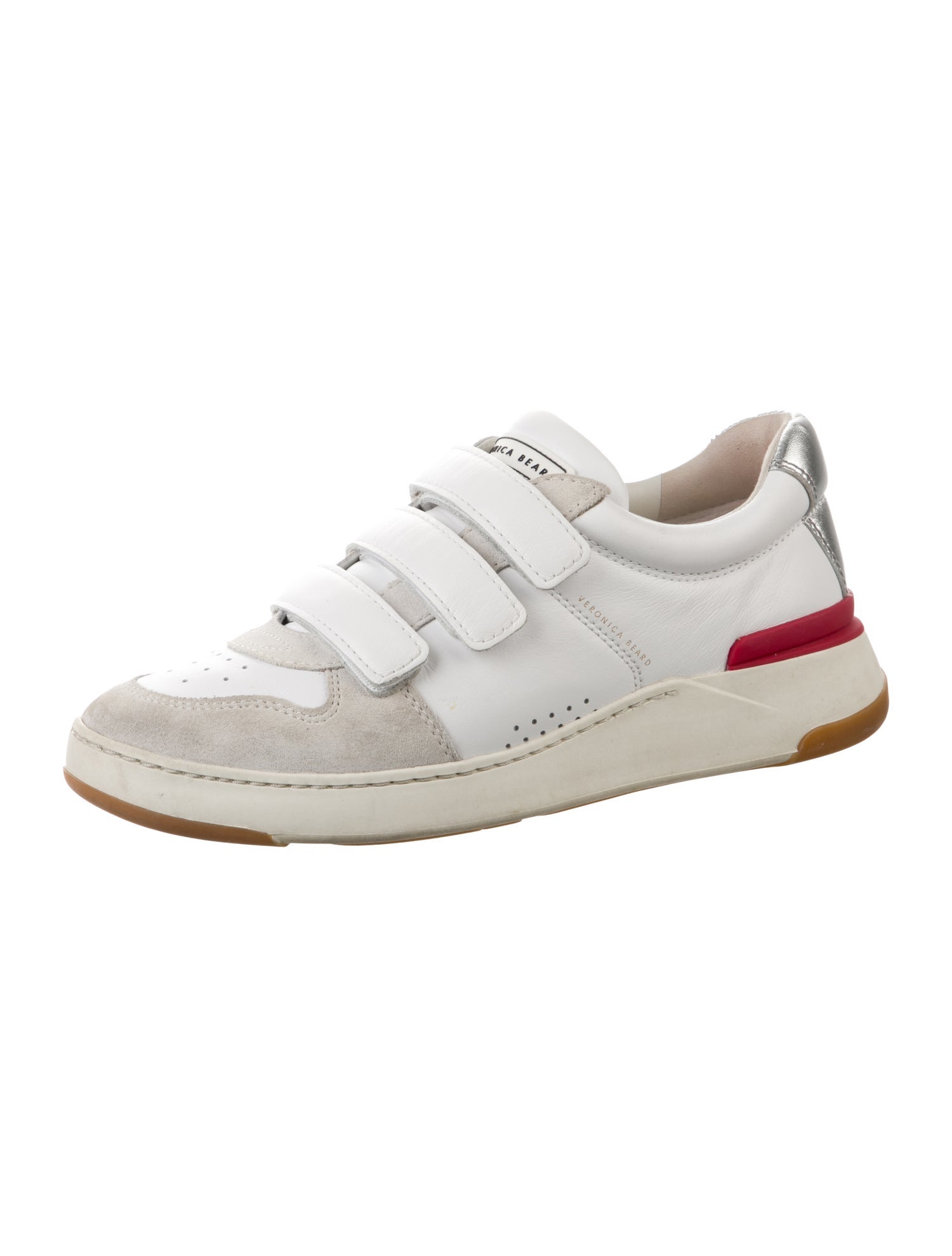 Veronica Beard Leather Colorblock Pattern Sneakers