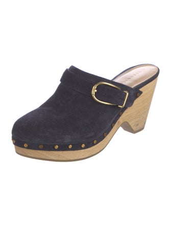 Veronica Beard Suede Studded Accents Mules