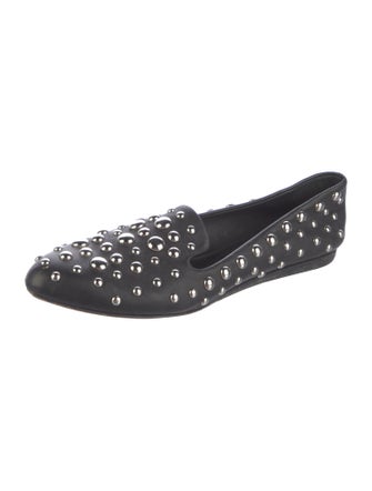 Veronica Beard Leather Studded Accents Flats