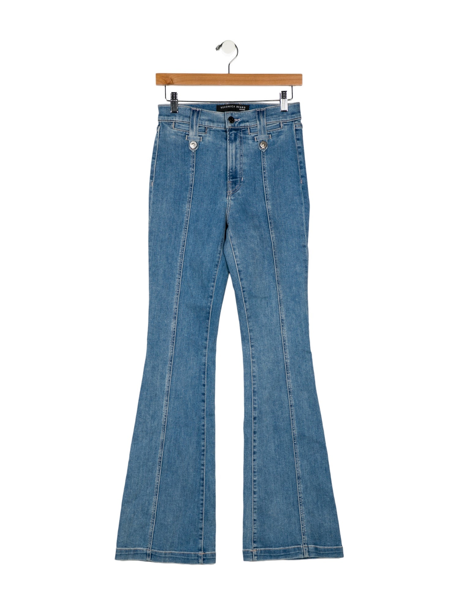 Veronica Beard Mid-Rise Wide Leg Jeans