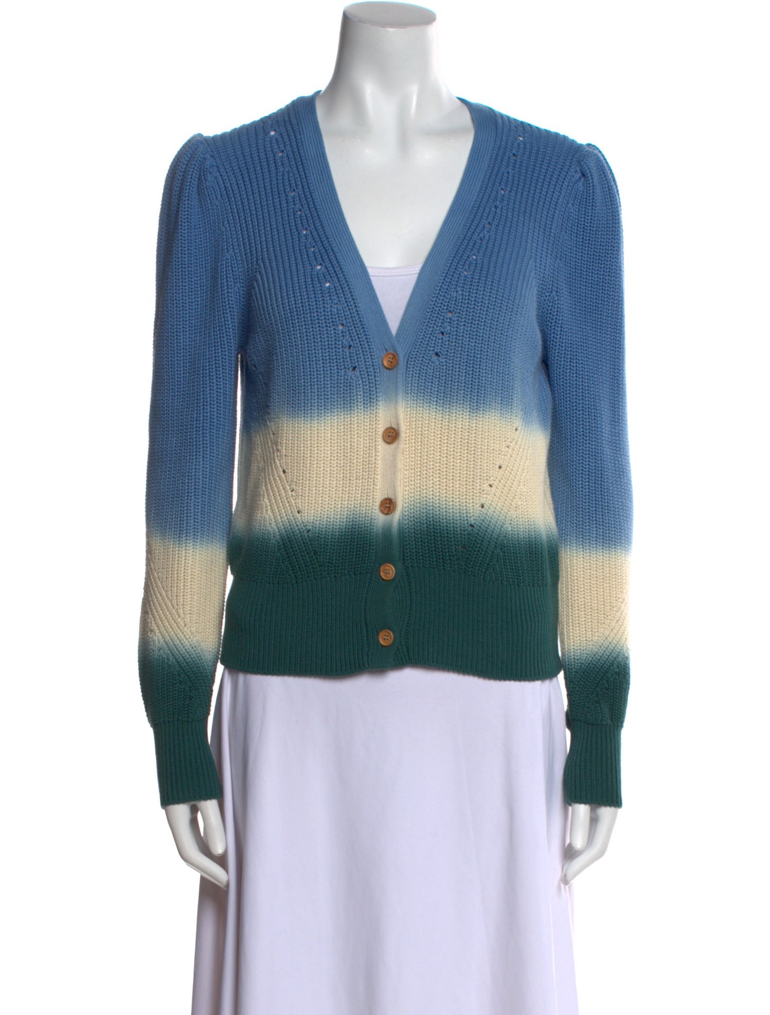 Veronica Beard Striped V-Neck Sweater