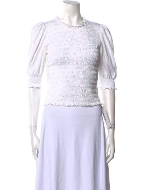 Veronica Beard Crew Neck Short Sleeve Crop Top