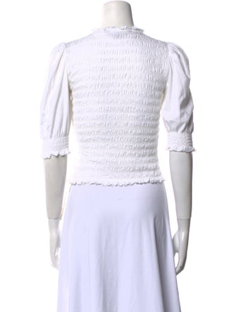 Veronica Beard Crew Neck Short Sleeve Crop Top