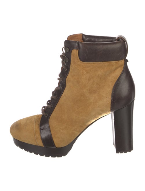 Veronica Beard Suede Printed Combat Boots