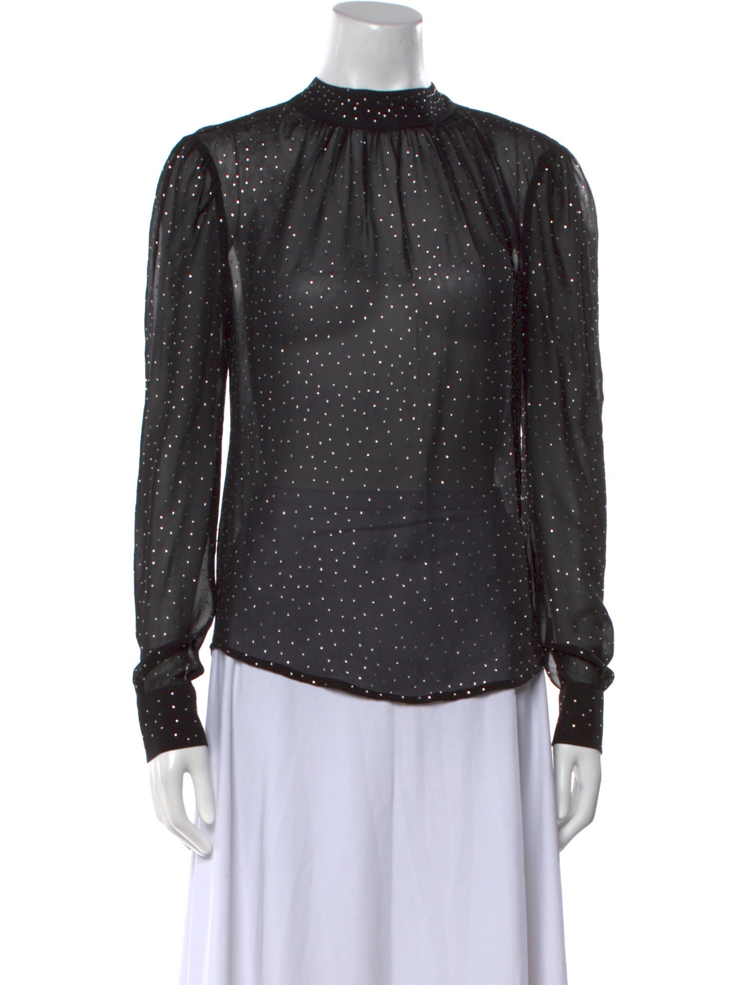 Veronica Beard Silk Polka Dot Print Blouse