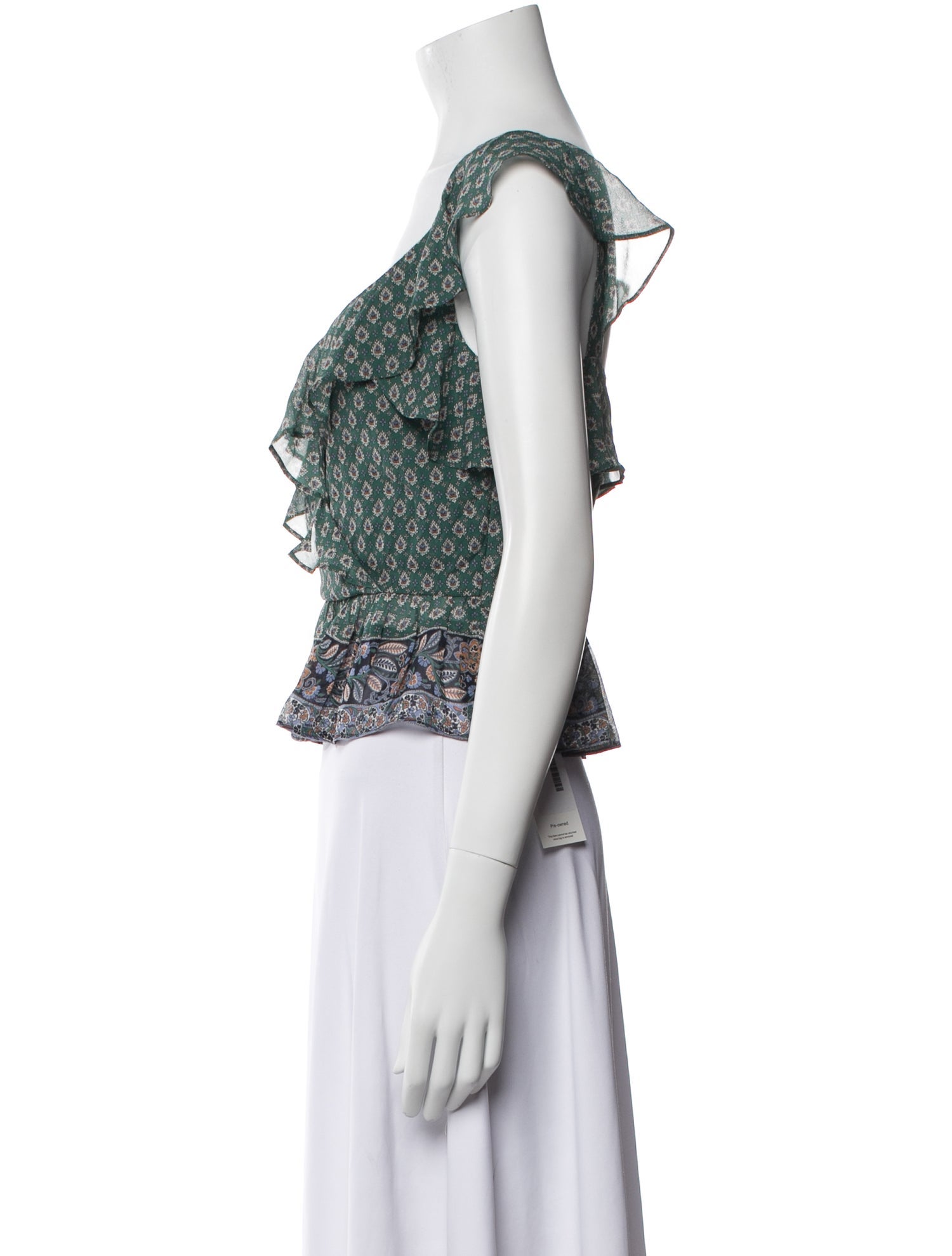 Veronica Beard Silk Floral Print Crop Top