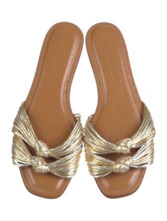 Veronica Beard Leather Glitter Accents Slides