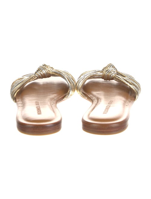 Veronica Beard Leather Glitter Accents Slides