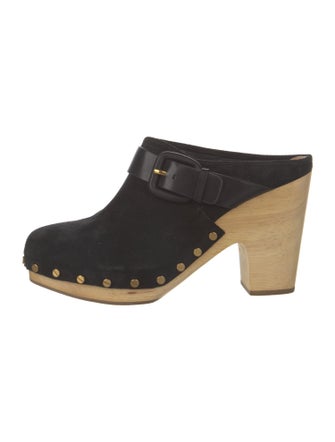 Veronica Beard Suede Studded Accents Mules