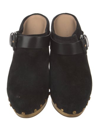 Veronica Beard Suede Studded Accents Mules