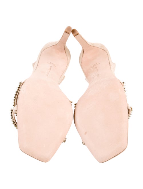 Veronica Beard Suede Crystal Embellishments Slingback Sandals