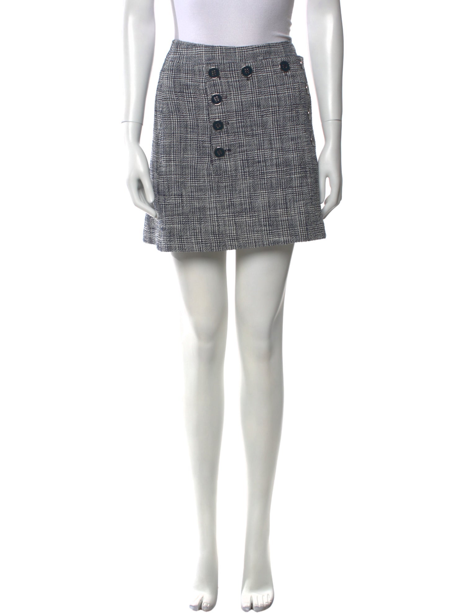 Veronica Beard Plaid Print Mini Skirt