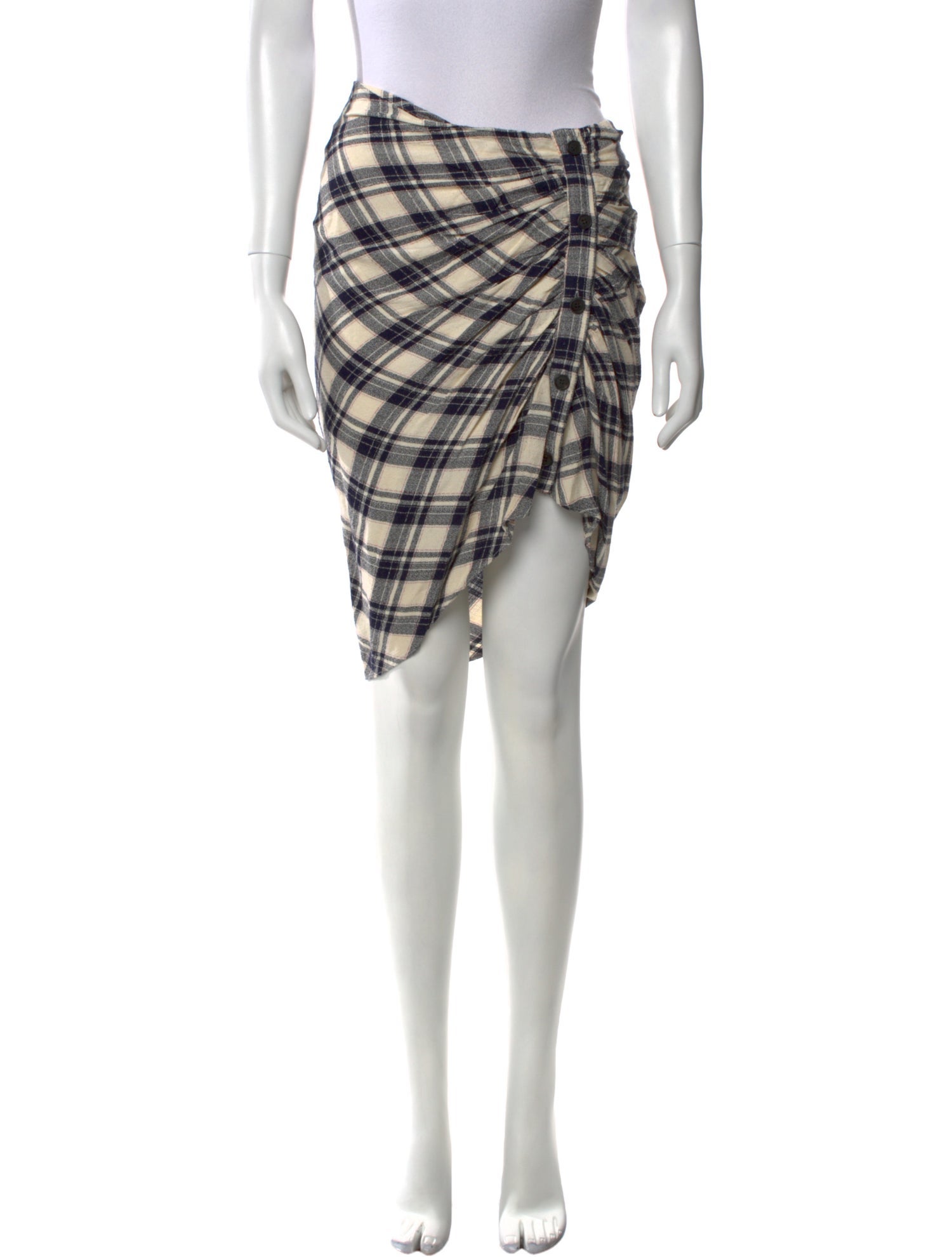 Veronica Beard Plaid Print Knee-Length Skirt