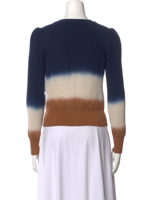Veronica Beard Tie-Dye Print Plunge Neckline Sweater