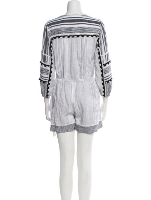 Veronica Beard Printed Plunge Neckline Romper