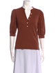 Veronica Beard V-Neck Three-Quarter Sleeve Polo