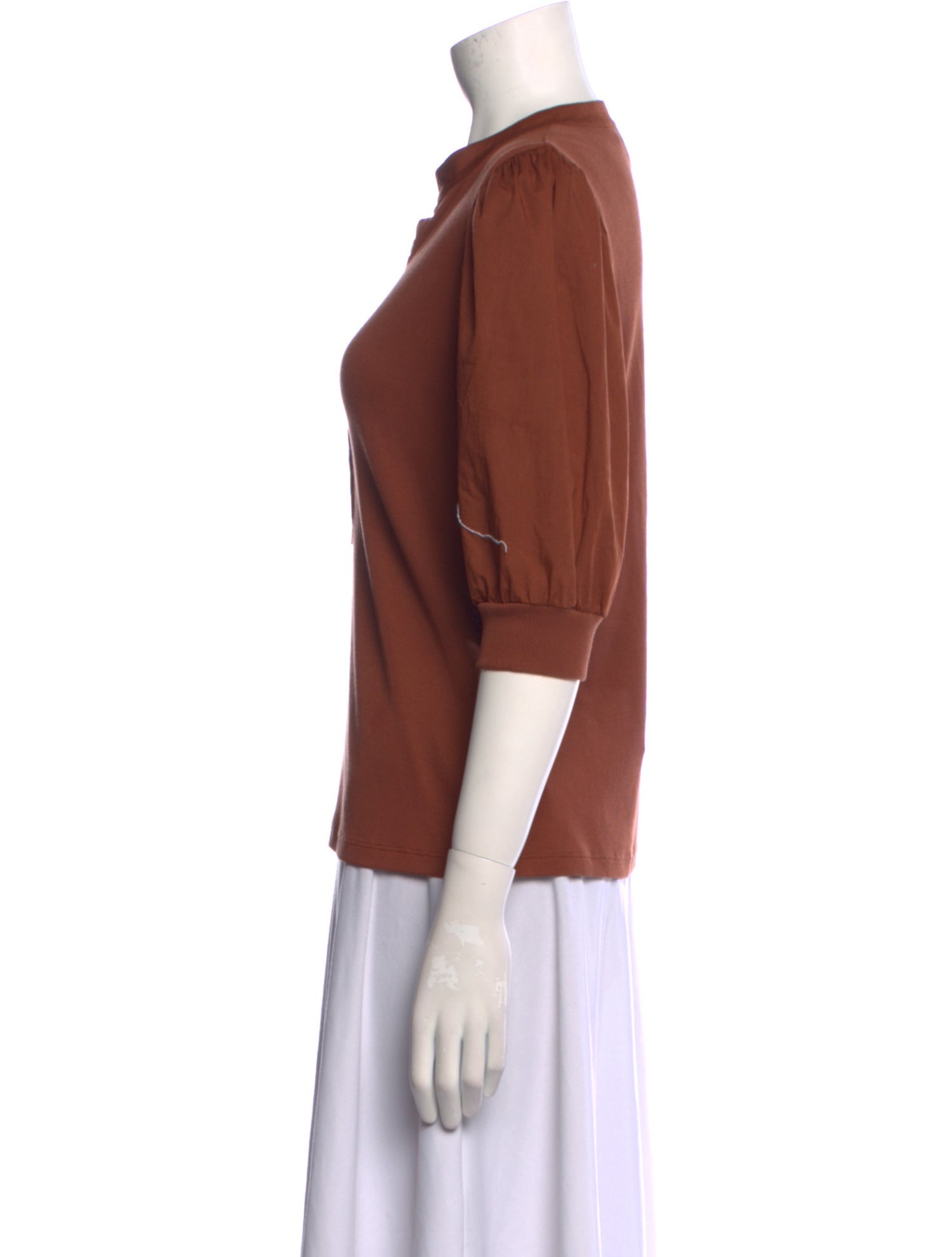 Veronica Beard V-Neck Three-Quarter Sleeve Polo