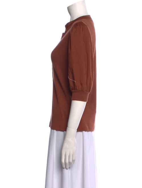 Veronica Beard V-Neck Three-Quarter Sleeve Polo