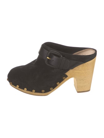 Veronica Beard Suede Studded Accents Mules