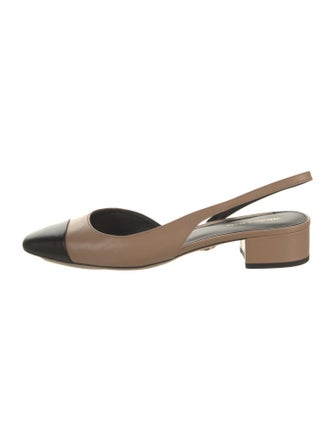 Veronica Beard Leather Colorblock Pattern Slingback Flats