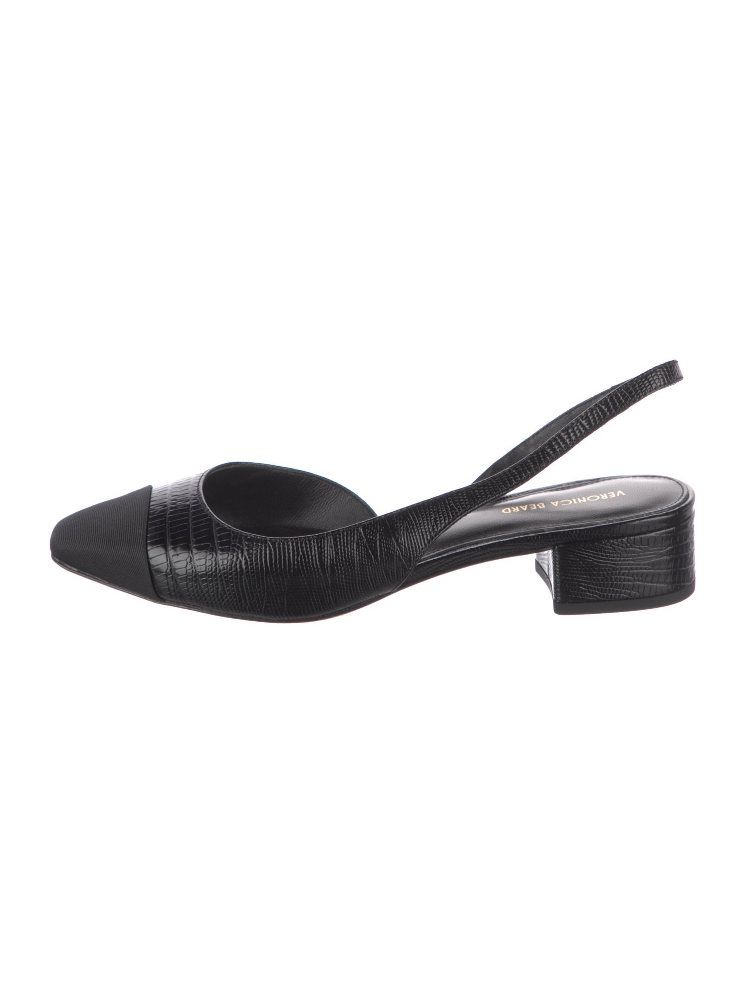 Veronica Beard Embossed Leather Slingback Pumps