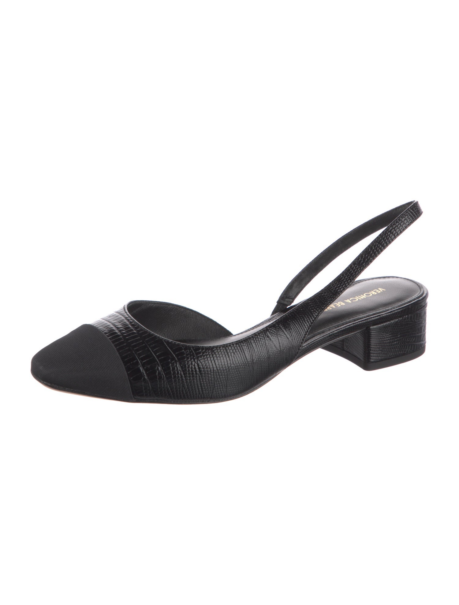 Veronica Beard Embossed Leather Slingback Pumps