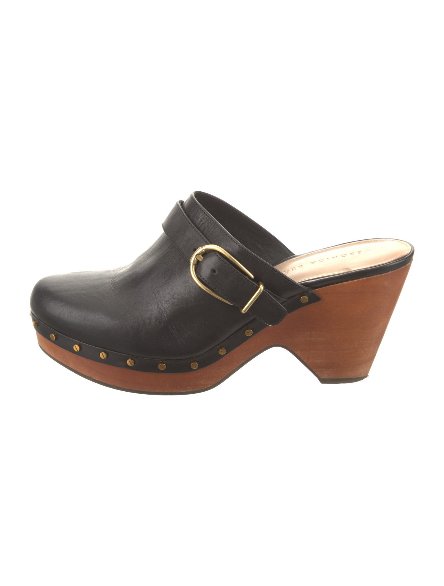 Veronica Beard Leather Studded Accents Mules