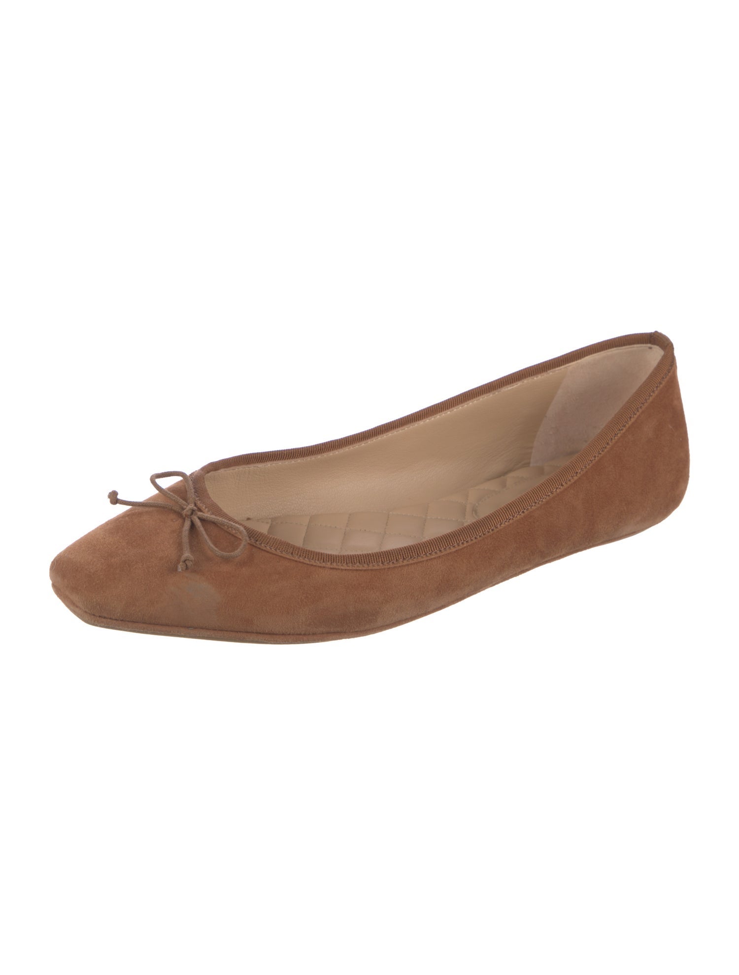 Veronica Beard Suede Bow Accents Ballet Flats