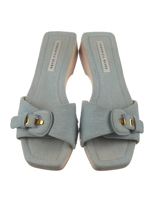Veronica Beard Denim Studded Accents Slides