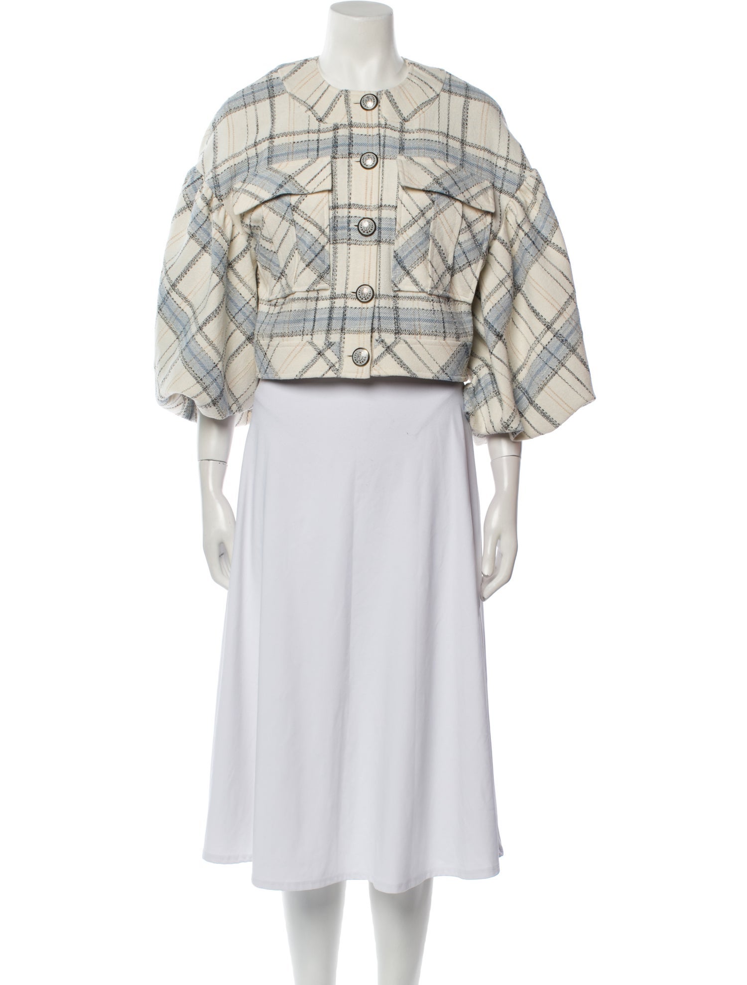 Veronica Beard Plaid Print Bolero
