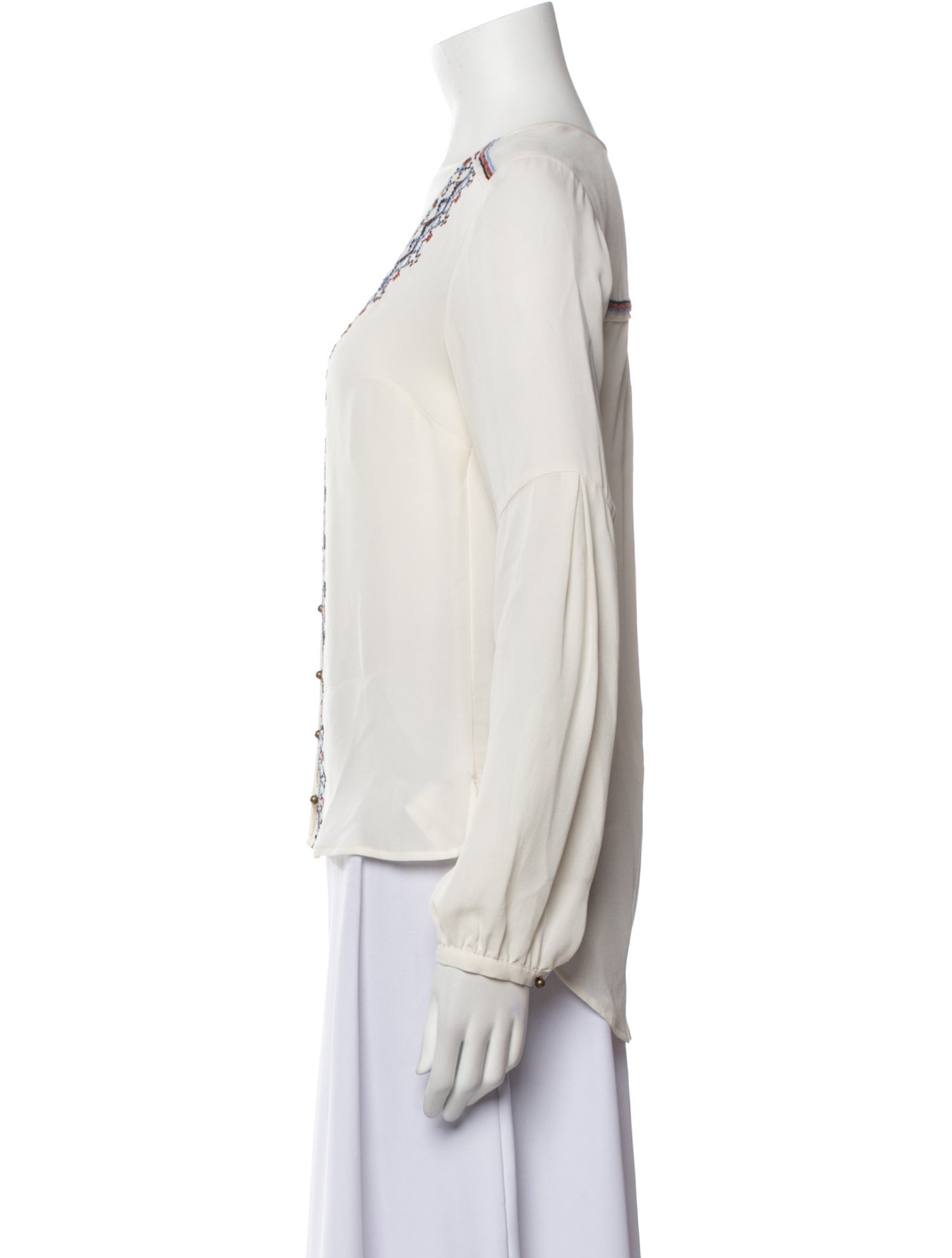 Veronica Beard Silk V-Neck Blouse